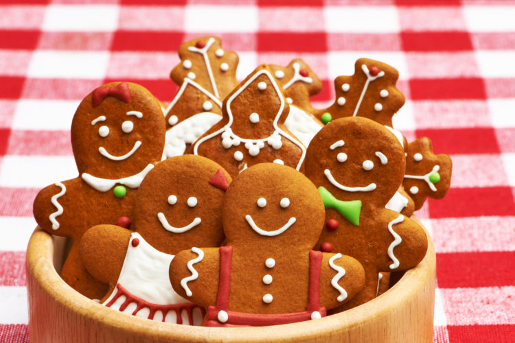 Image of Christmas homemade gingerbread cookies on table