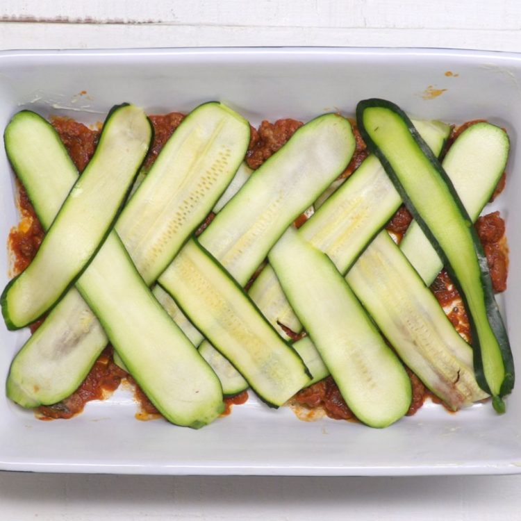 Zucchini Lasagna criss-cross layered zucchini
