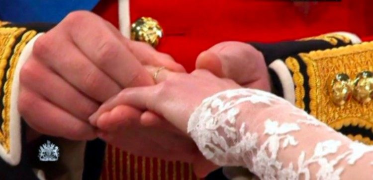 Prince William and Kate hands