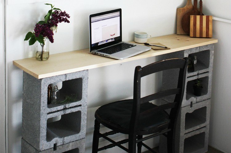 cinder block desk