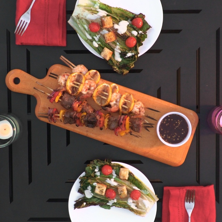 Sweet & Spicy Surf & Turf Kabobs