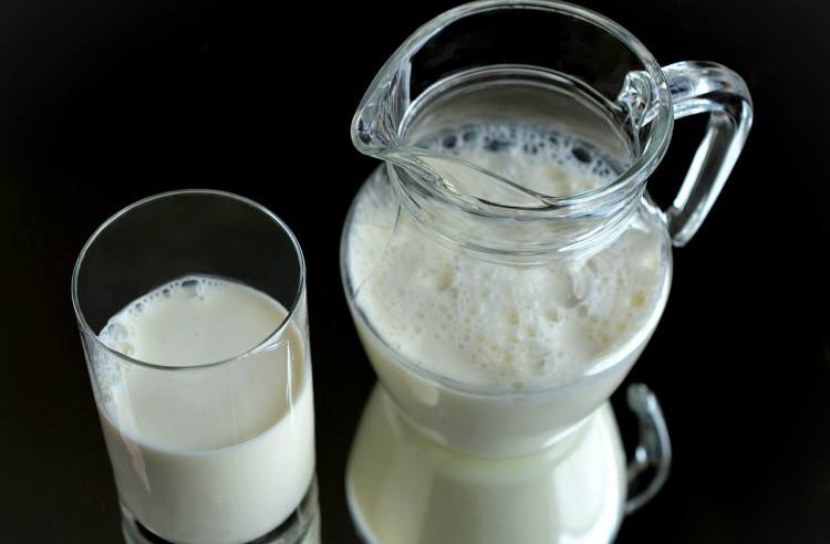 milk in glass