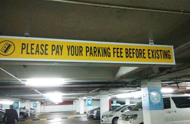 fail parking sign