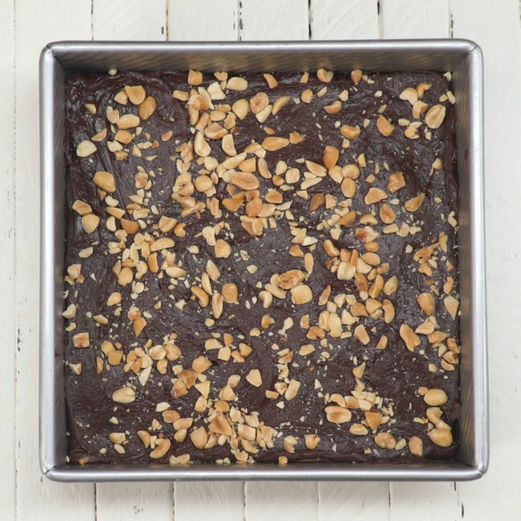 Overhead picture of buckeye fudge in pan