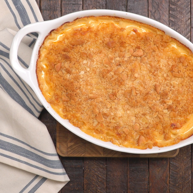 Baked Mac & Cheese finished casserole from above
