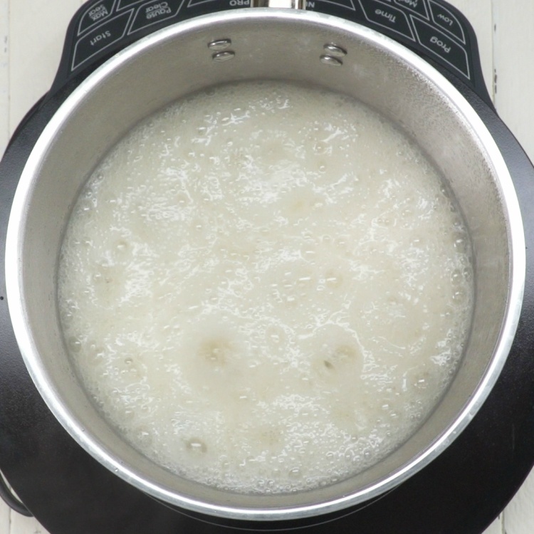 Heat the granulated sugar and milk mixture over medium-high heat
