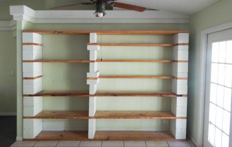 cinder block book shelf