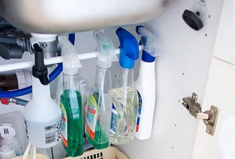 tension rod cleaning supplies