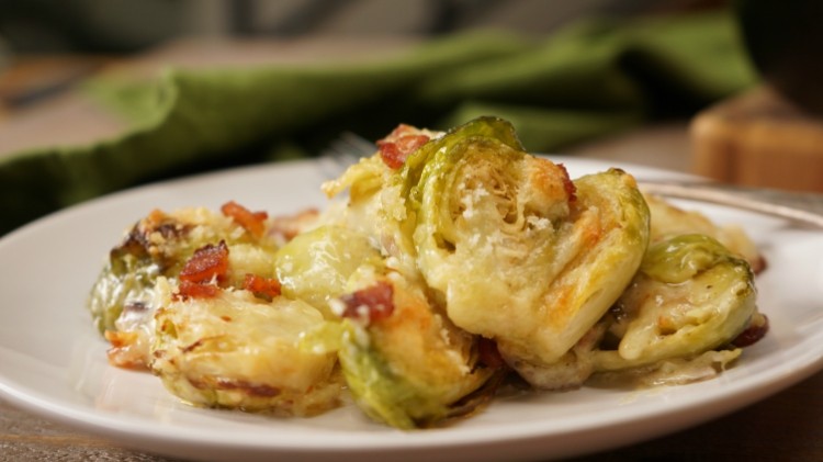 Cheesy Brussels Sprouts Gratin