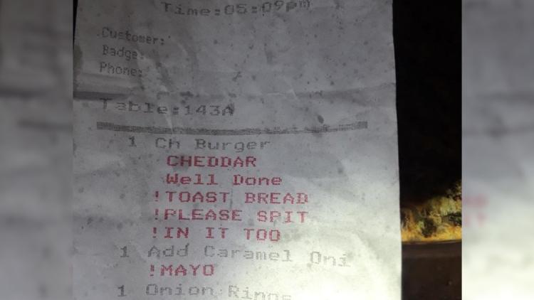 Pic of spit receipt.