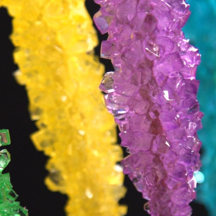 Homemade Rock Candy close-up black background
