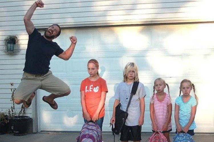 school happy dad