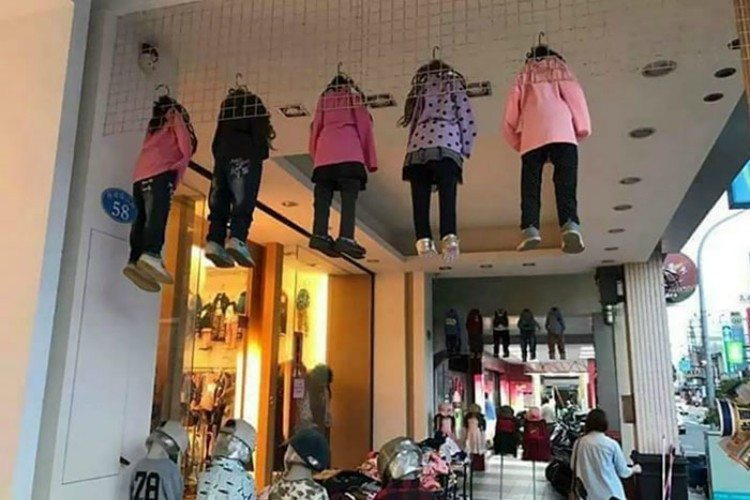 fail clothes display
