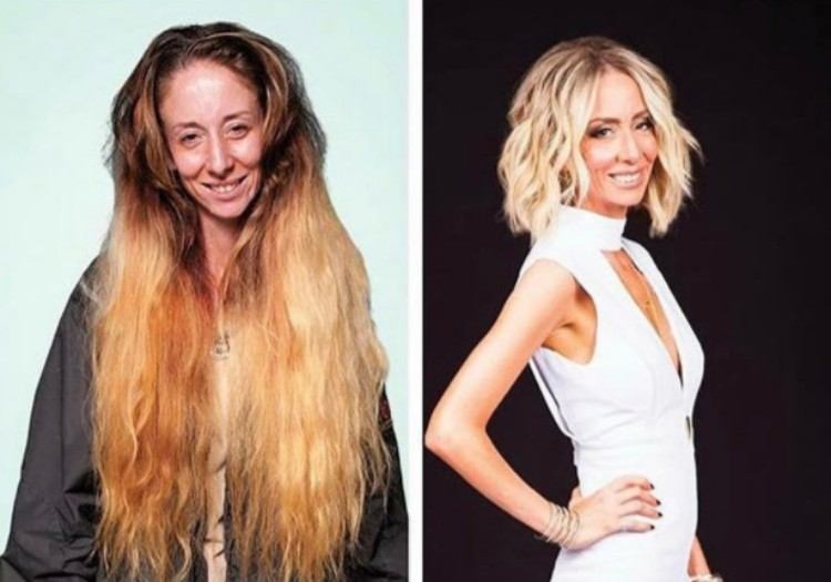 Holly before and after makeover.