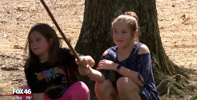 Image of two girls playing.