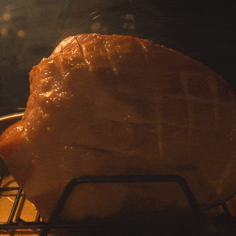 Old Fashioned Baked Ham with Pineapple & Maple Brown Sugar Glaze gif oven