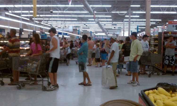 Image of line at Walmart.