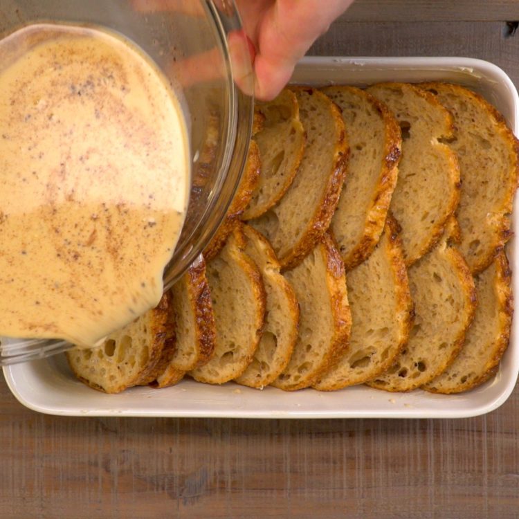 french toast bake pouring over