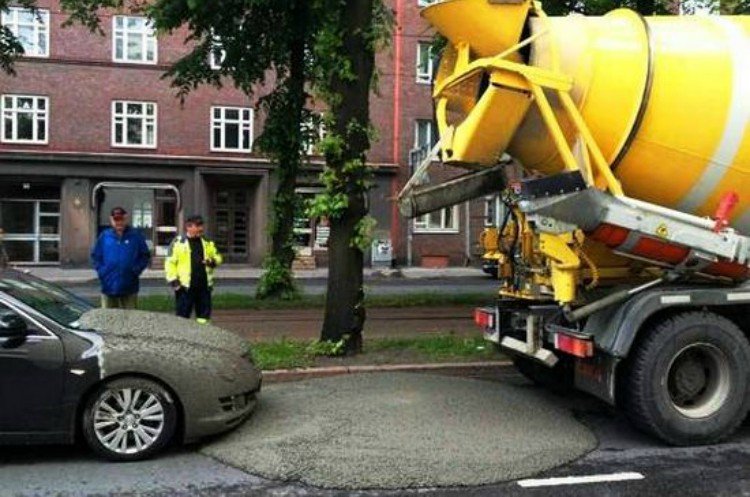 bad day car cement