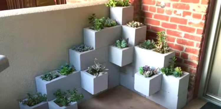 cinder block planters