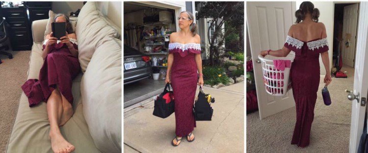 Image of woman in bridesmaid dress.