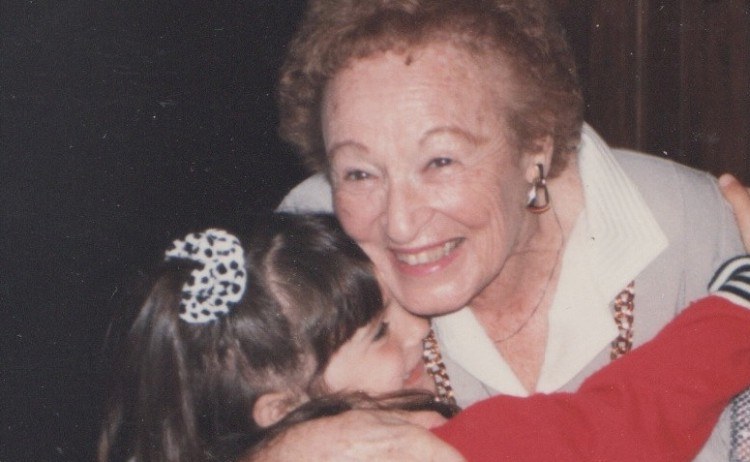 child hugging grandmother