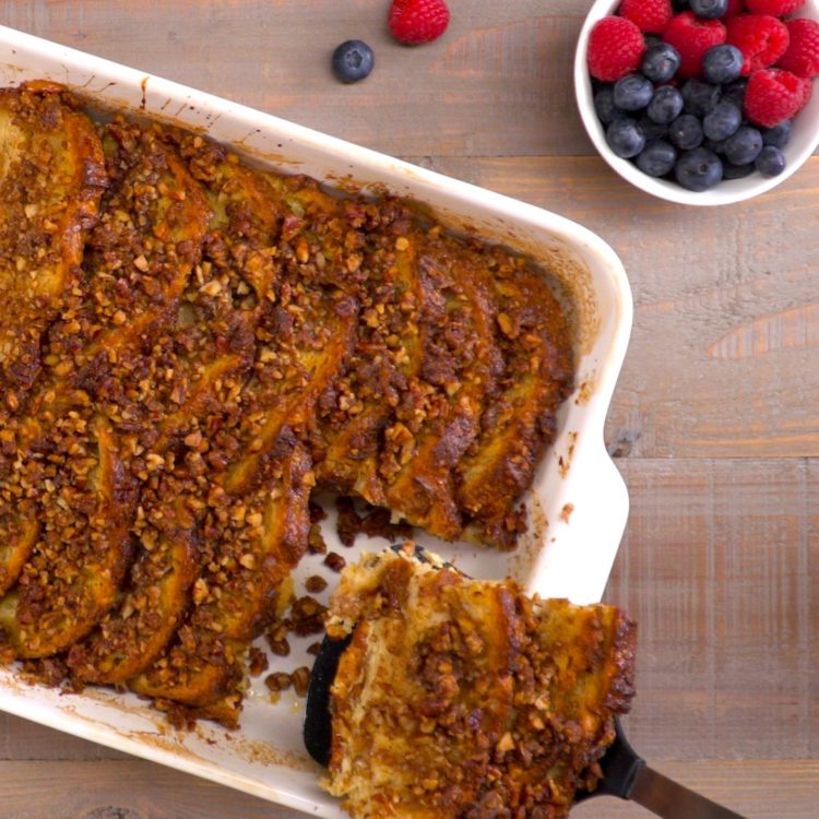 french toast bake serving from above
