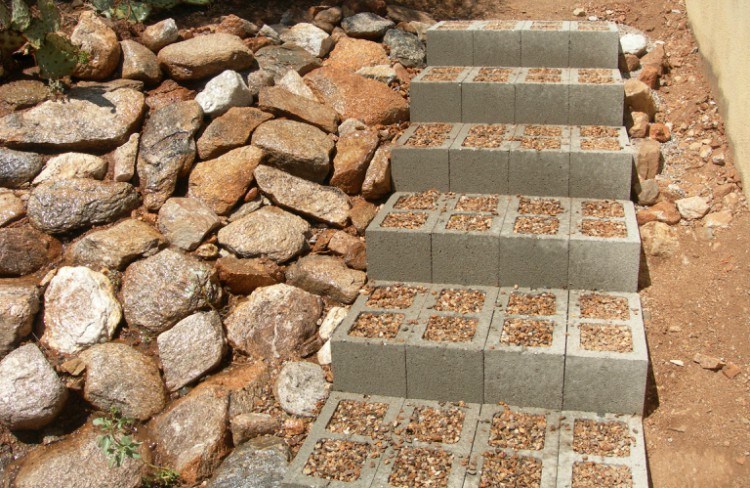 cinderblock steps