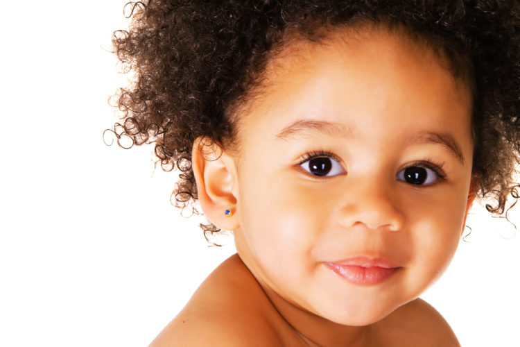 Image of Portrait of a cute child on a white background