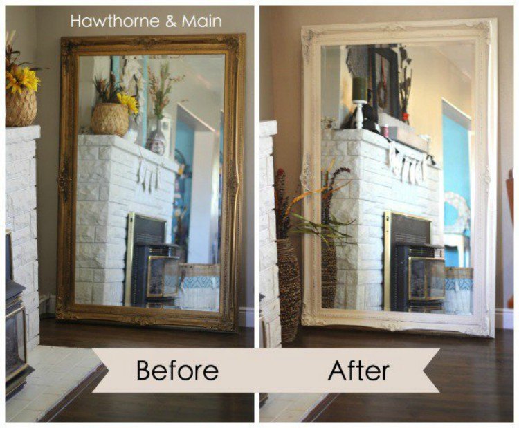 White Framed Mirror