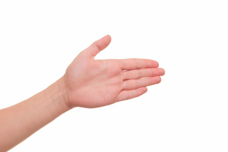 Pinkie below line.