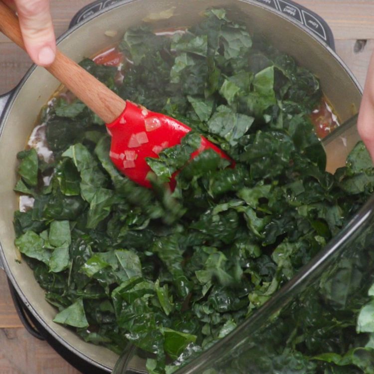 Tuscan Bean Soup adding kale