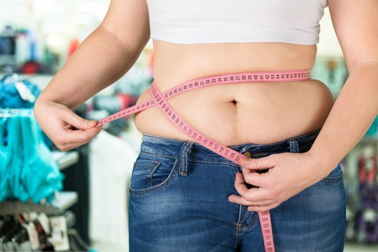 Image of woman measuring waist.