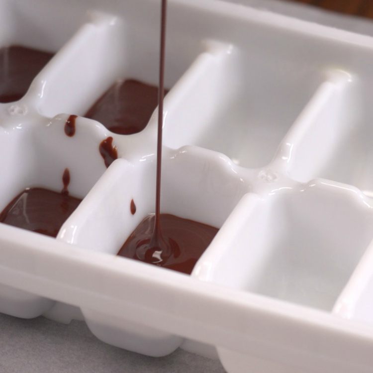 Pour Chocolate into Ice Cube Trays