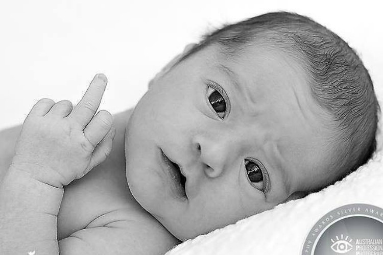 newborn gray finger