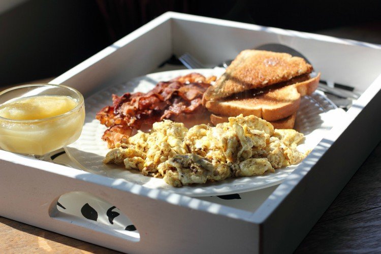 Image of breakfast tray with eggs.