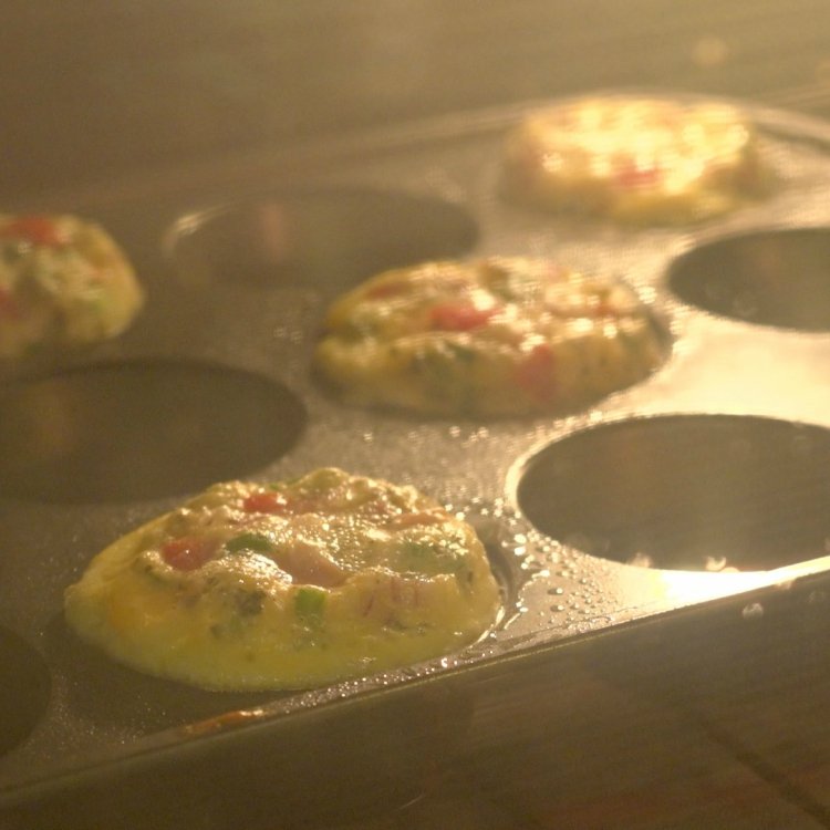 Grab-n-go omelettes baking in the oven