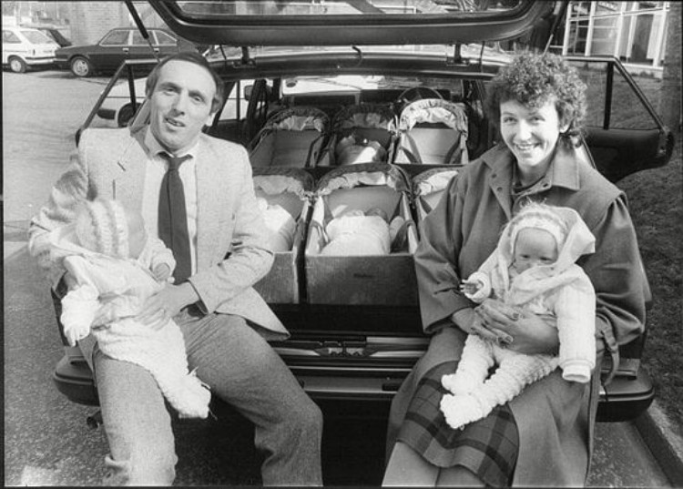 Walton parents with infants.
