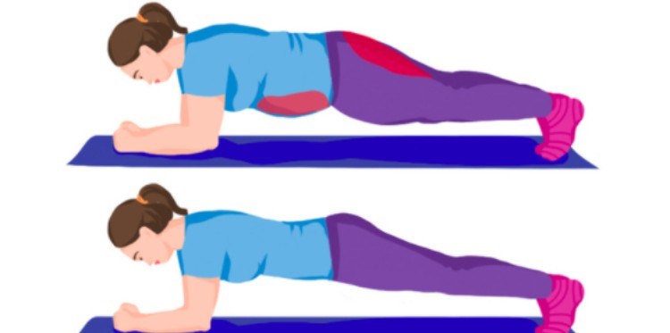 illustration of woman doing plank