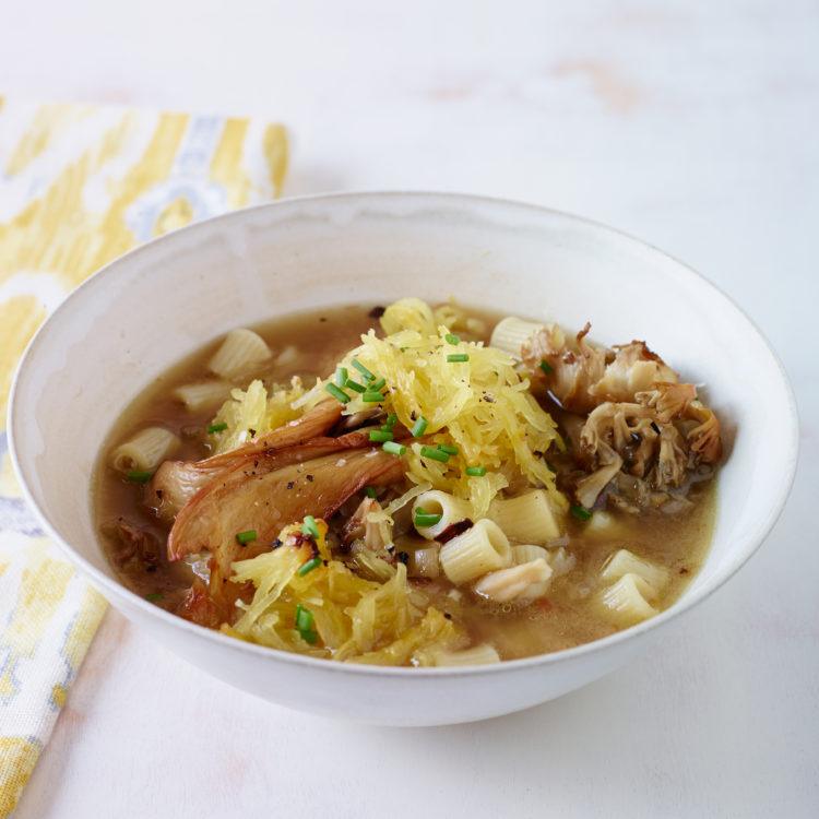 Spaghetti Squash Soup with Wild Mushrooms