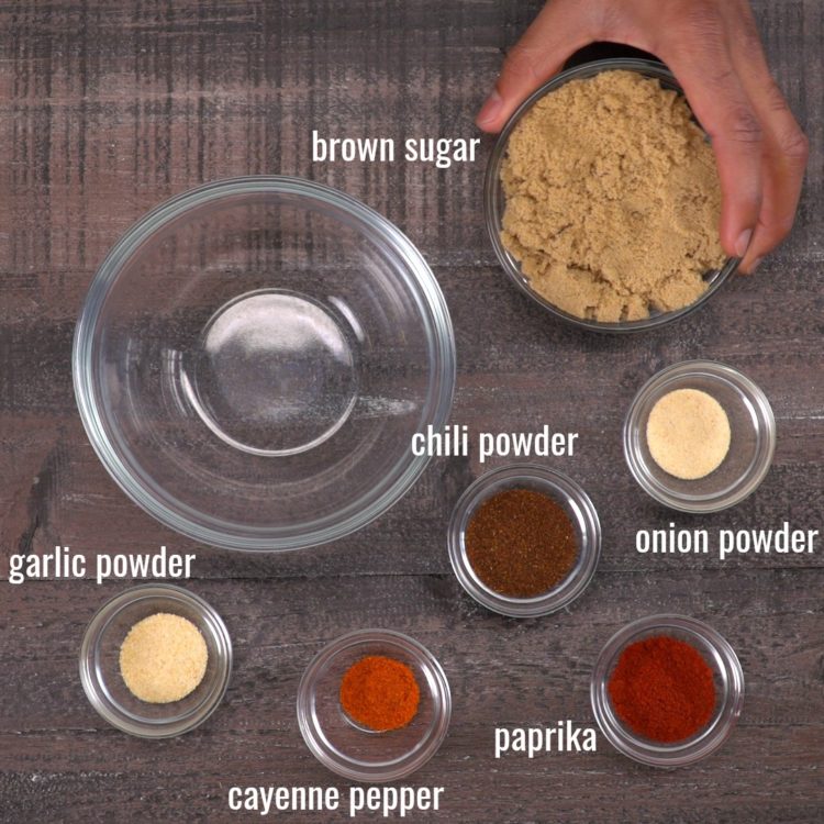 Baked BBQ Ribs spices labeled